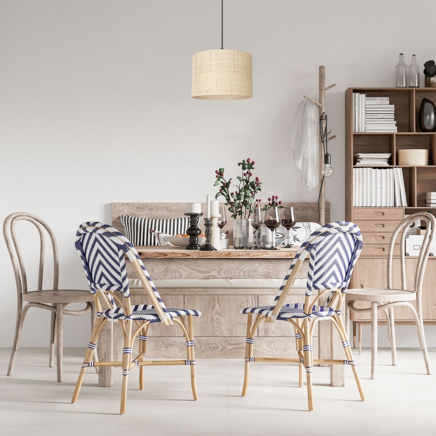 Żyrandol na lince RATTAN 1xE27/60W/230V śr. 25 cm rattan