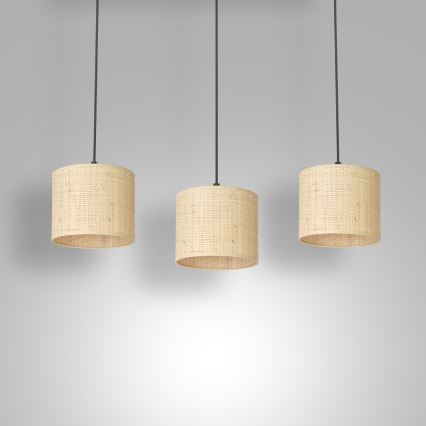 Żyrandol na lince RATTAN 3xE27/60W/230V rattan