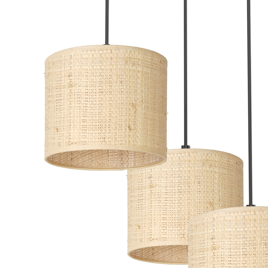 Żyrandol na lince RATTAN 3xE27/60W/230V rattan