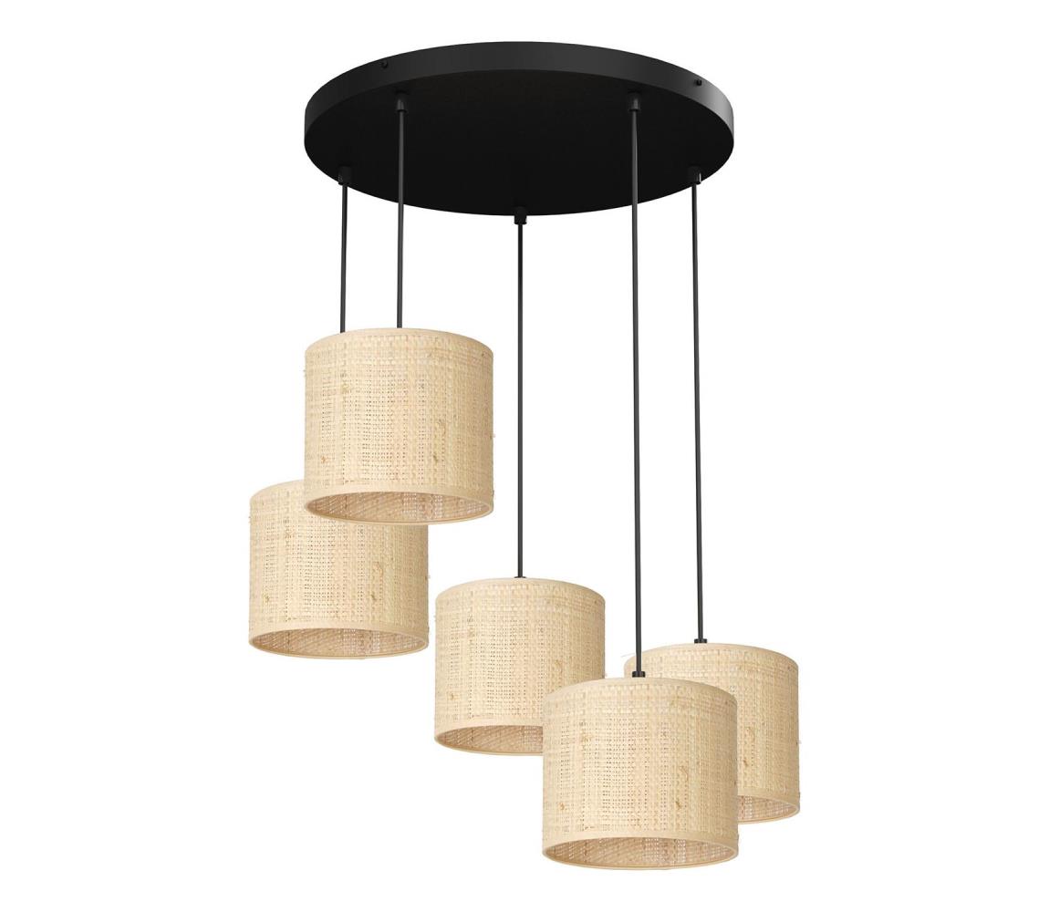 Żyrandol na lince RATTAN 5xE27/60W/230V rattan