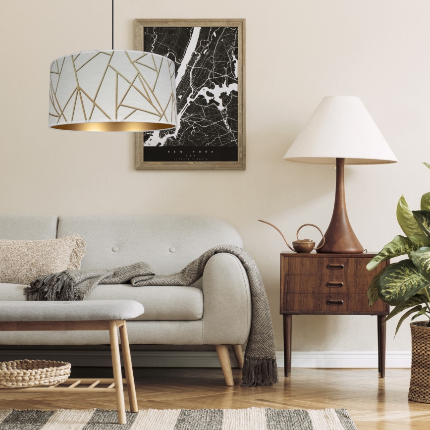 Żyrandol na lince RELLA 1xE27/60W/230V biały/złoty