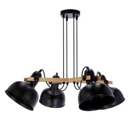 Żyrandol na lince RENO 4xE27/40W/230V czarny/brązowy