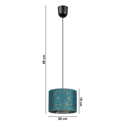 Żyrandol na lince REZO 1xE27/60W/230V turkusowy