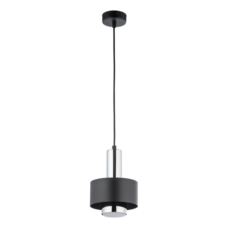 Żyrandol na lince RIF LUX 1xGX53/12W/230V śr. 15 cm czarny/chrom błyszczący