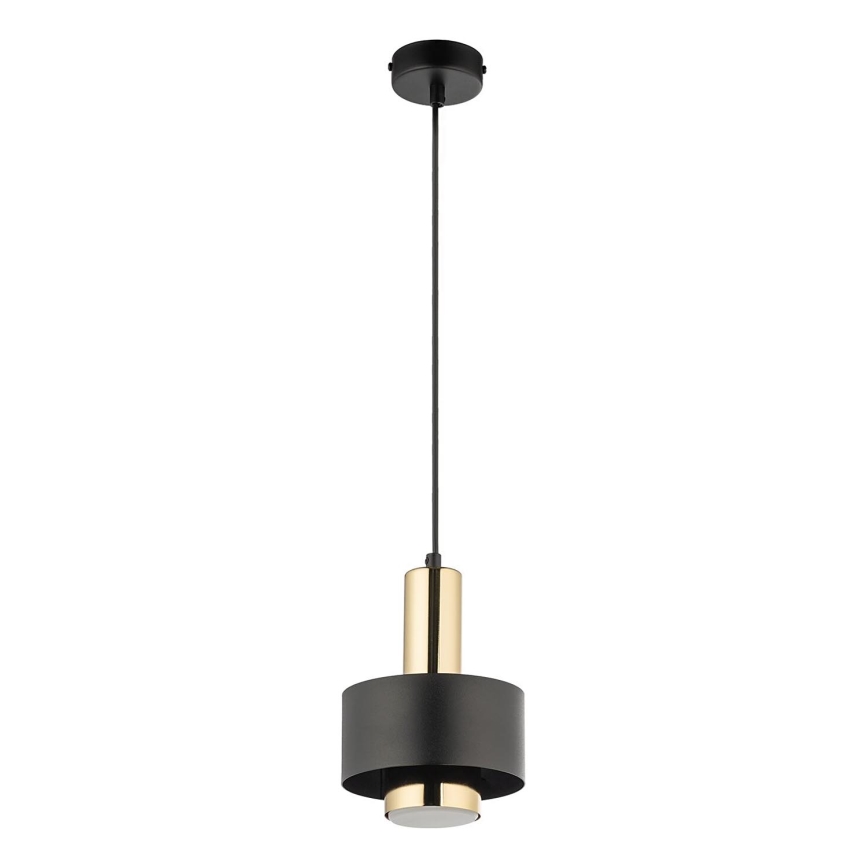 Żyrandol na lince RIF LUX 1xGX53/12W/230V śr. 15 cm czarny/złoty