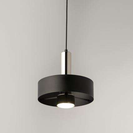 Żyrandol na lince RIF LUX 1xGX53/12W/230V śr. 25 cm czarny/chrom błyszczący