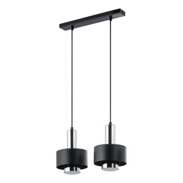 Żyrandol na lince RIF LUX 2xGX53/12W/230V czarny/chrom błyszczący