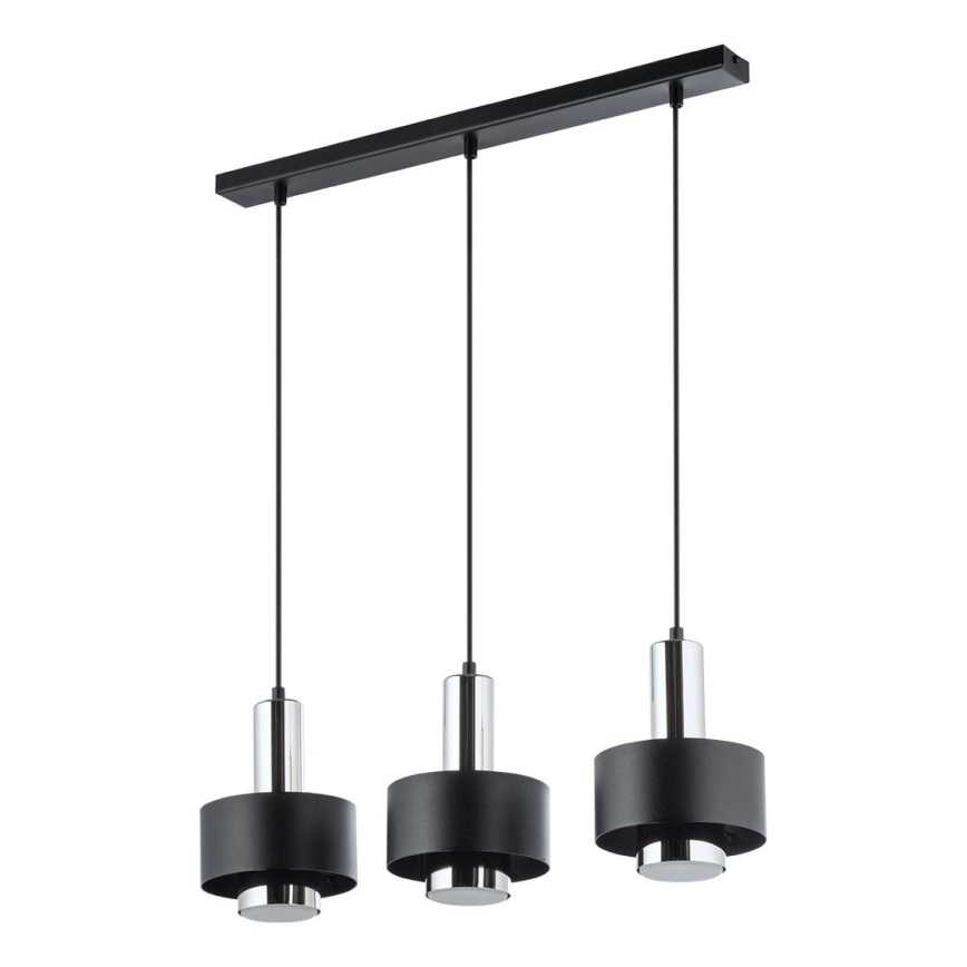 Żyrandol na lince RIF LUX 3xGX53/12W/230V czarny/chrom błyszczący