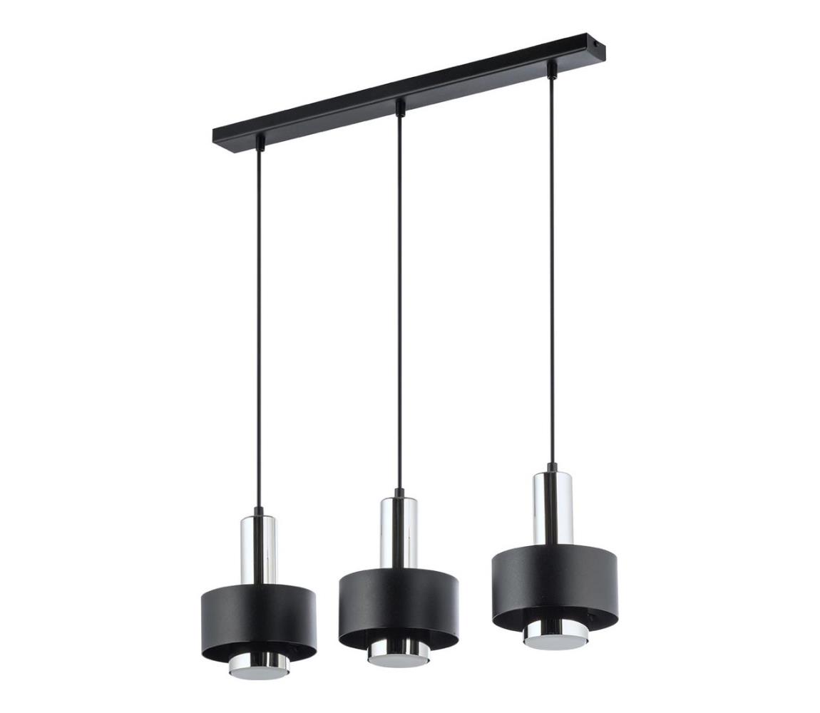 Żyrandol na lince RIF LUX 3xGX53/12W/230V czarny/chrom błyszczący