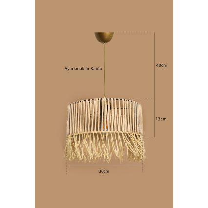 Żyrandol na lince RIMINI 1xE27/40W/230V beżowy