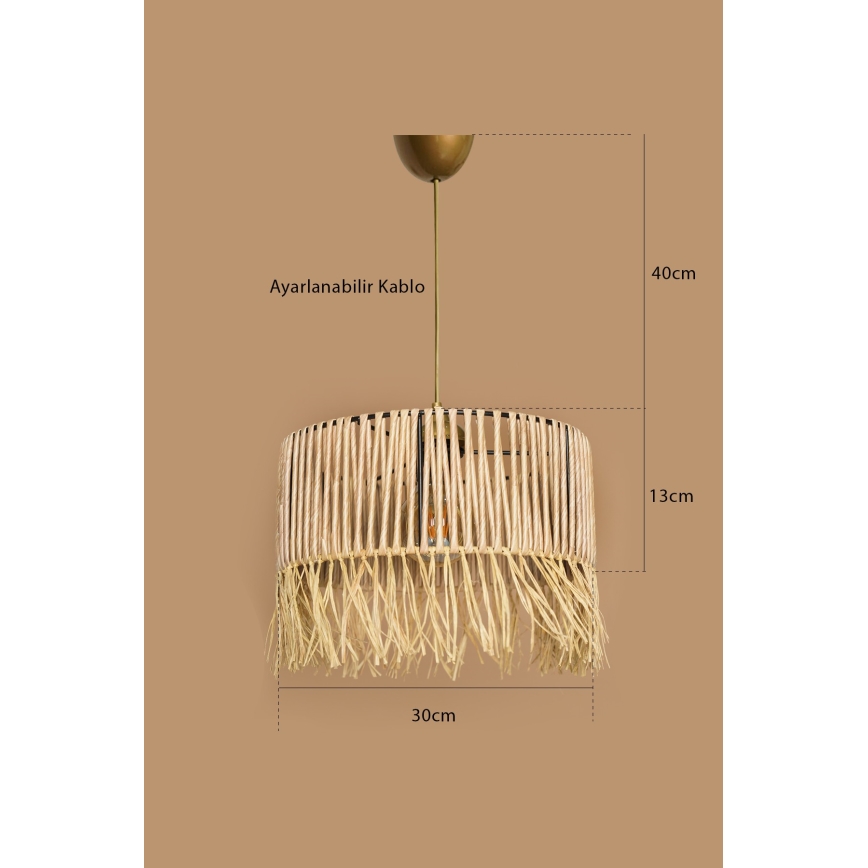 Żyrandol na lince RIMINI 1xE27/40W/230V beżowy