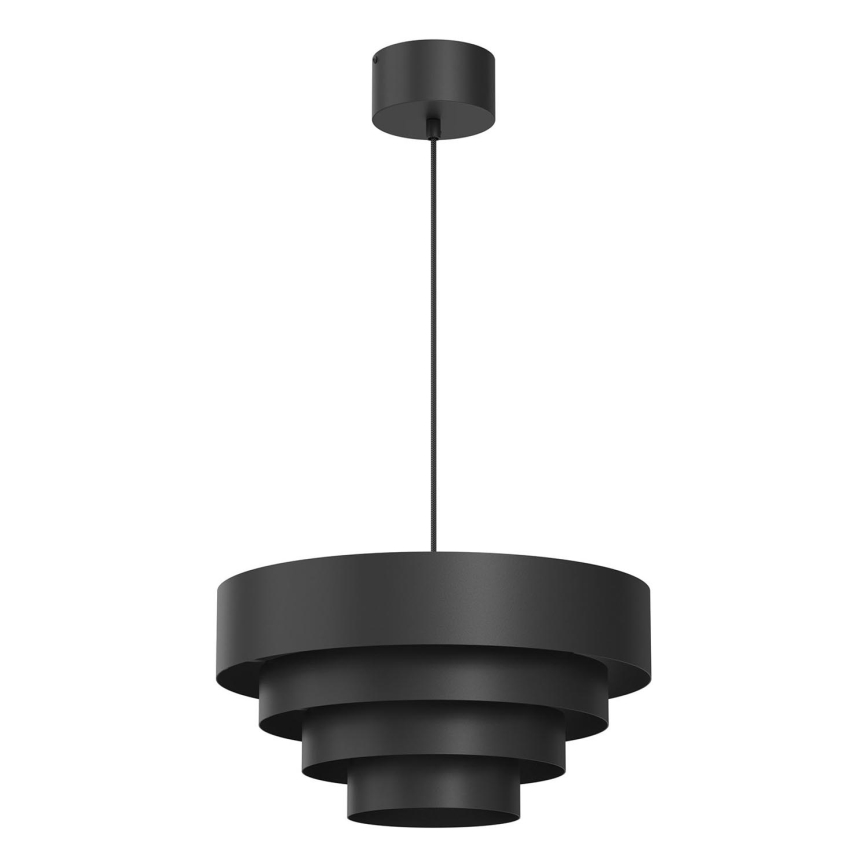 Żyrandol na lince RINGS 1xE27/15W/230V czarny