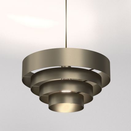 Żyrandol na lince RINGS 1xE27/15W/230V mosiądz