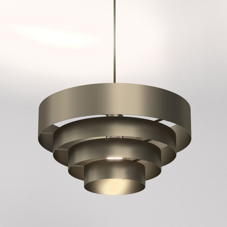 Żyrandol na lince RINGS 1xE27/15W/230V mosiądz