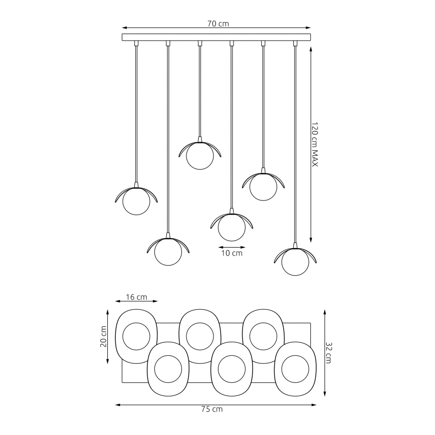 Żyrandol na lince RITUAL 6xG9/8W/230V biały