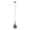Żyrandol na lince ROLLO 1xE14/5W/230V matowy chrom/dymny