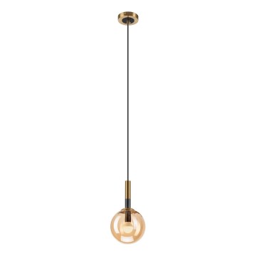 Żyrandol na lince ROLLO 1xE14/5W/230V złoty/dymny beżowy