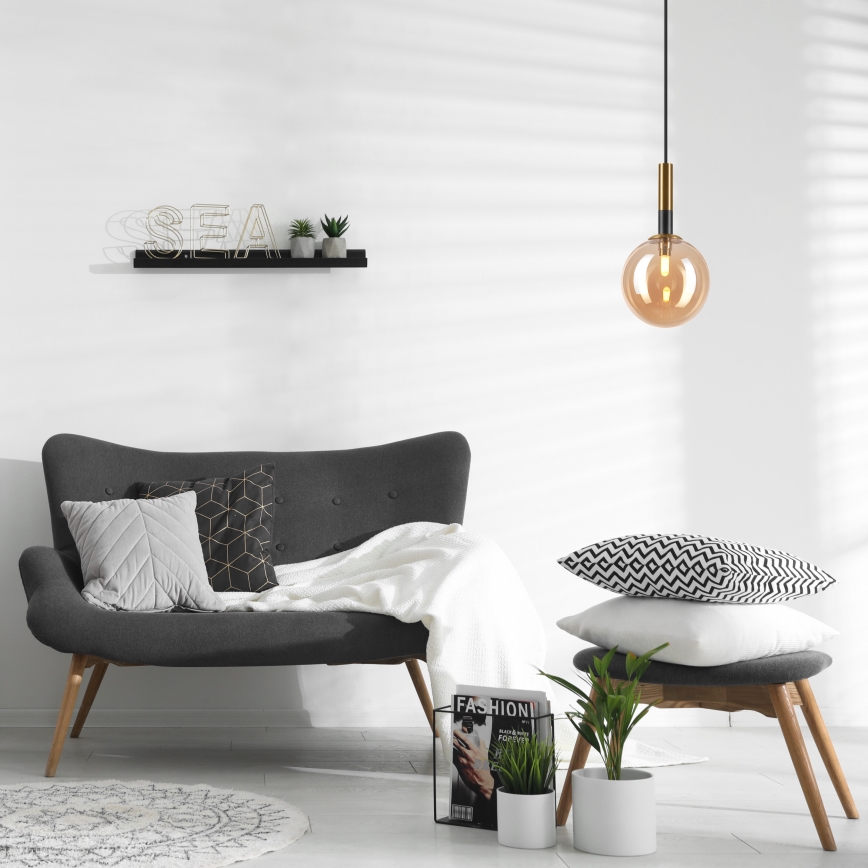 Żyrandol na lince ROLLO 1xG9/5W/230V złoty/dym beżowy