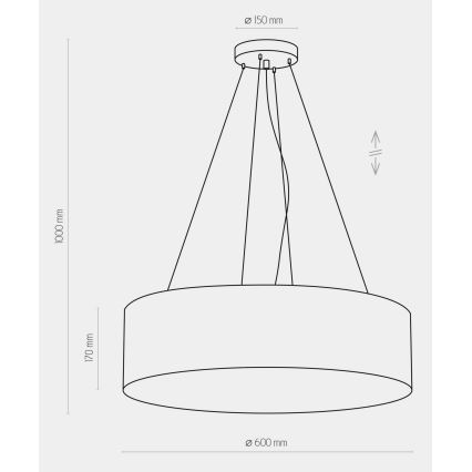 Żyrandol na lince RONDO 4xE27/15W/230V zielony