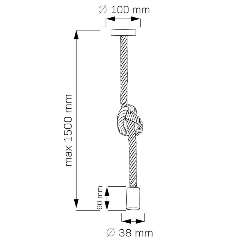 Żyrandol na lince ROPE 1xE27/12W/230V