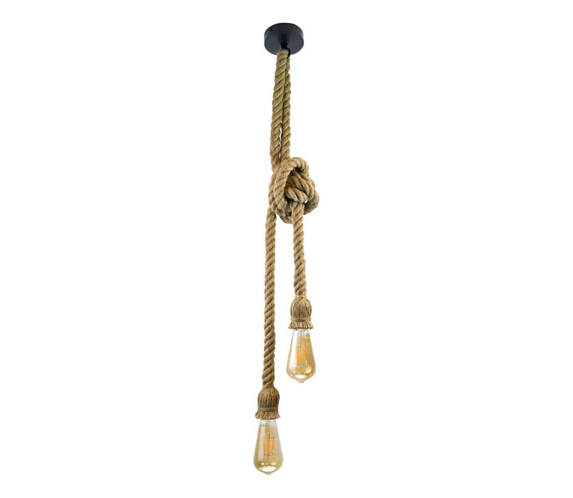 Żyrandol na lince ROPE 2xE27/12W/230V