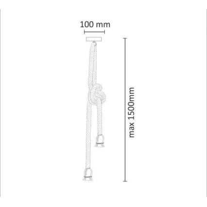 Żyrandol na lince ROPE 2xE27/12W/230V