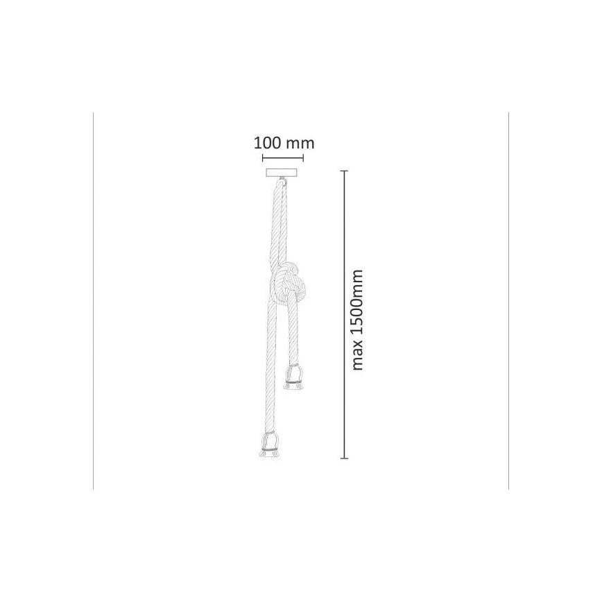 Żyrandol na lince ROPE 2xE27/12W/230V