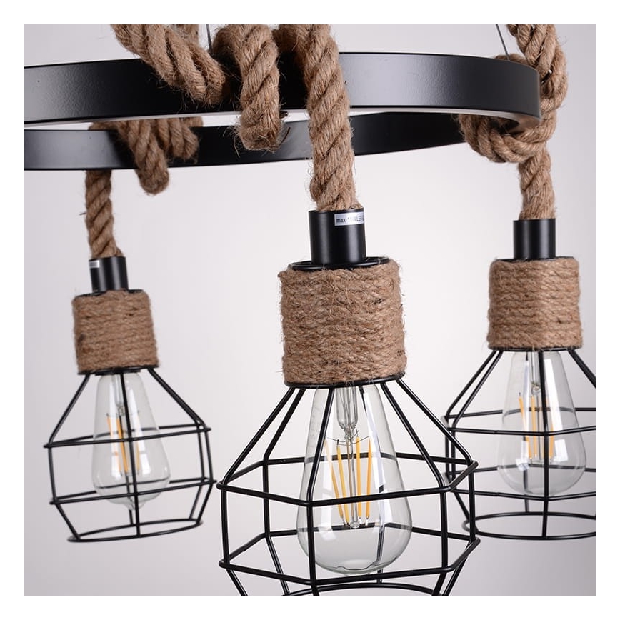Żyrandol na lince ROPE ALEGRA 4xE27/10W/230V