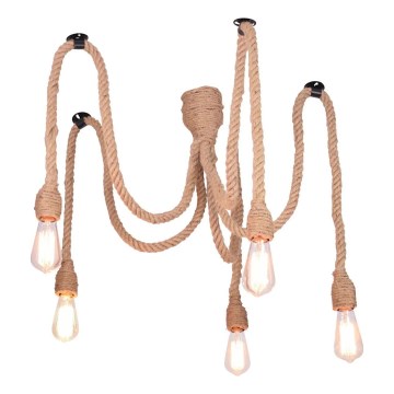 Żyrandol na lince ROPE CASA 5xE27/12W/230V pająk