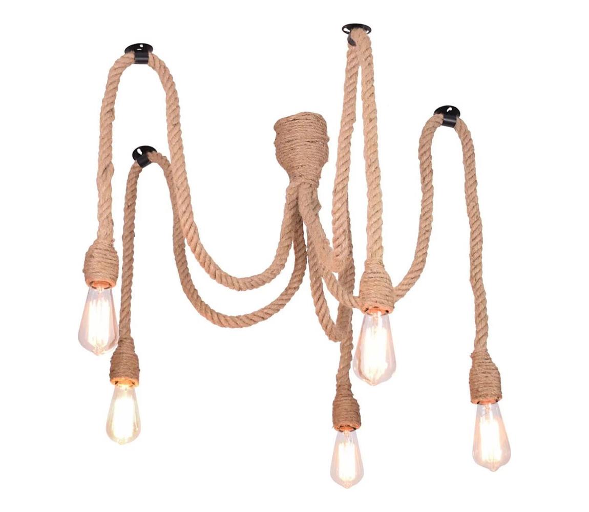 Żyrandol na lince ROPE CASA 5xE27/12W/230V pająk