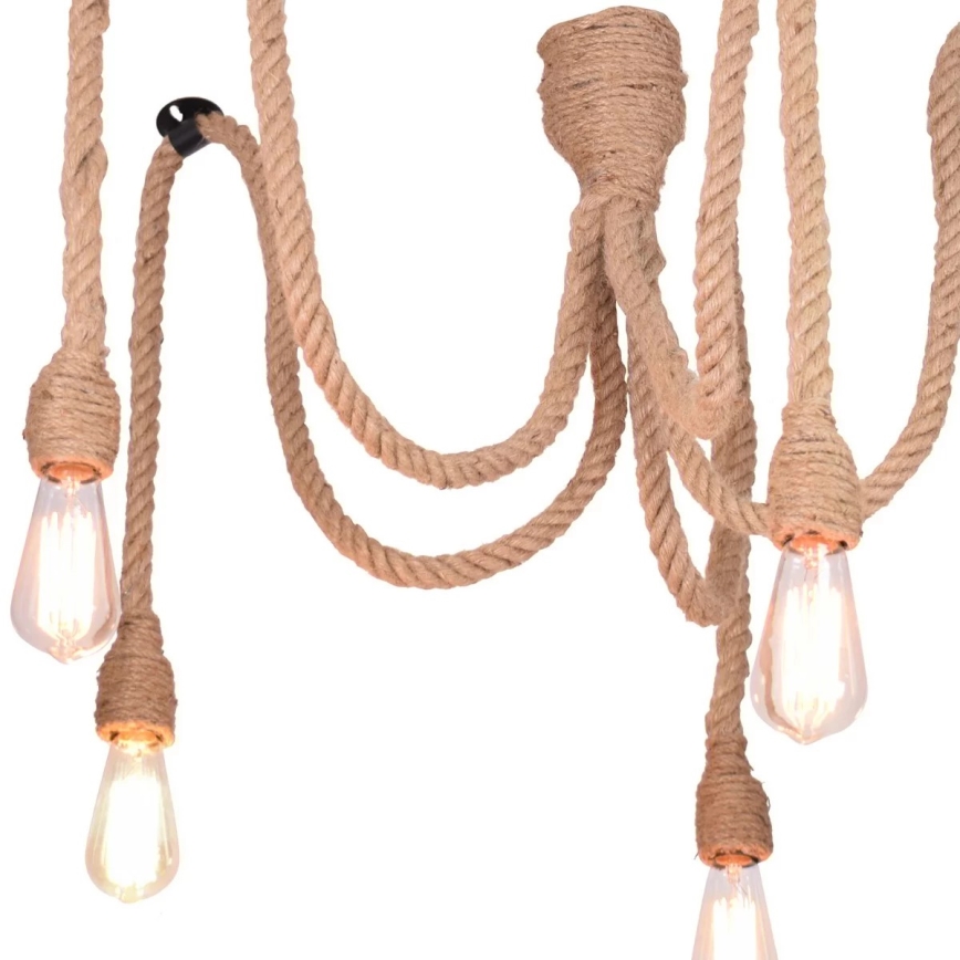 Żyrandol na lince ROPE CASA 5xE27/12W/230V pająk