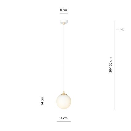 Żyrandol na lince ROYAL 1xE14/10W/230V śr. 14 cm biały