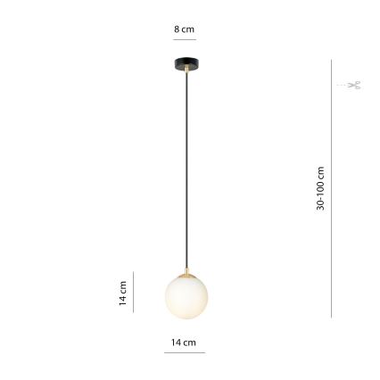Żyrandol na lince ROYAL 1xE14/10W/230V śr. 14 cm czarny