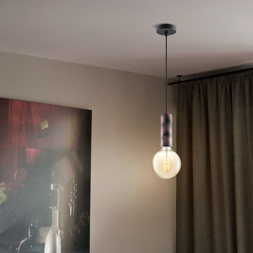 Żyrandol na lince SAGA 1xE27/40W/230V czarny/brązowy