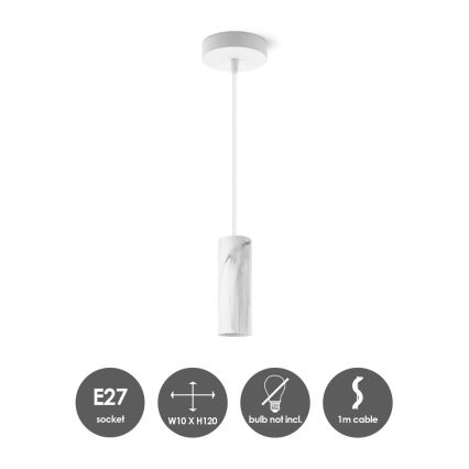 Żyrandol na lince SAGA 1xE27/40W/230V marmur