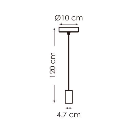 Żyrandol na lince SAGA 1xE27/40W/230V szary