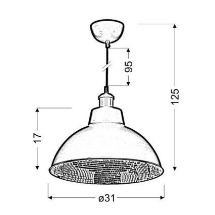 Żyrandol na lince SCRIMI 1xE27/60W/230V