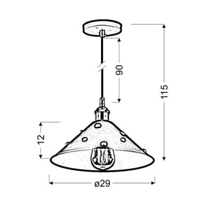 Żyrandol na lince SCRIMI 1xE27/60W/230V