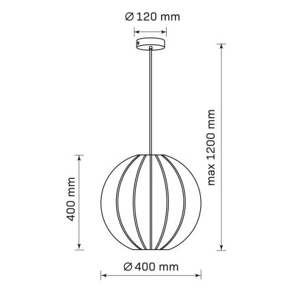 Żyrandol na lince SENSAI 1xE27/20W/230V śr. 40 cm czarne