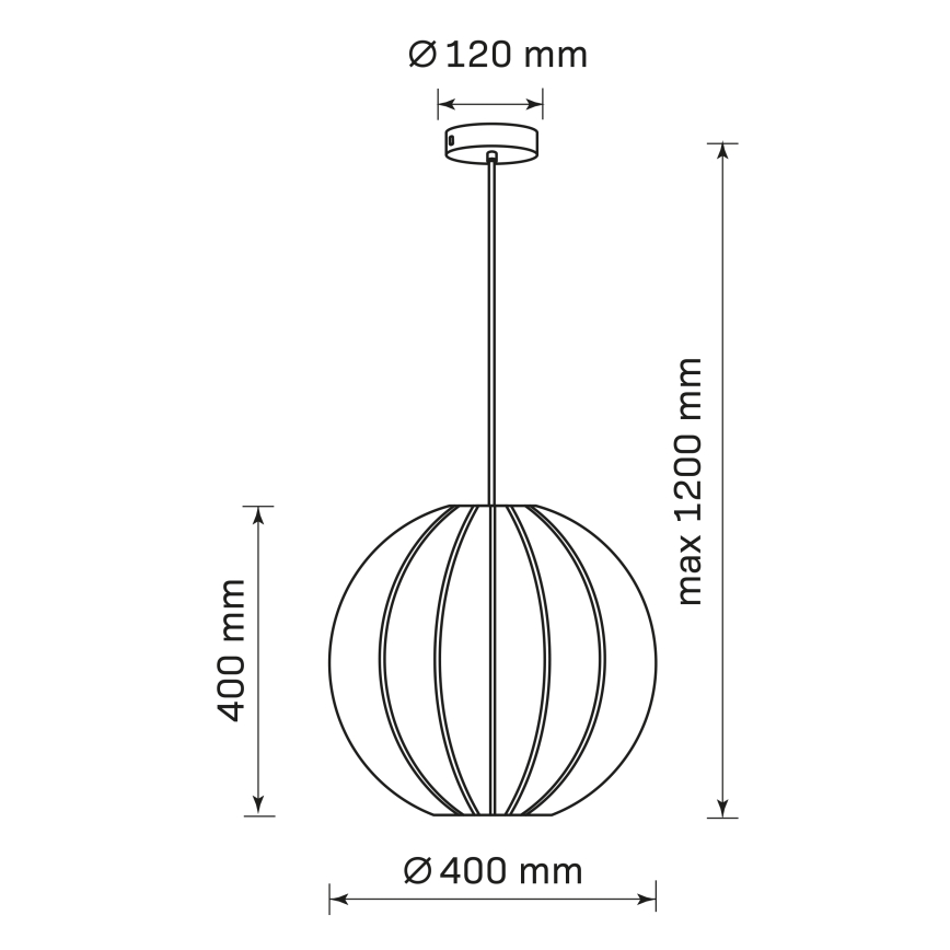 Żyrandol na lince SENSAI 1xE27/20W/230V śr. 40 cm czarne