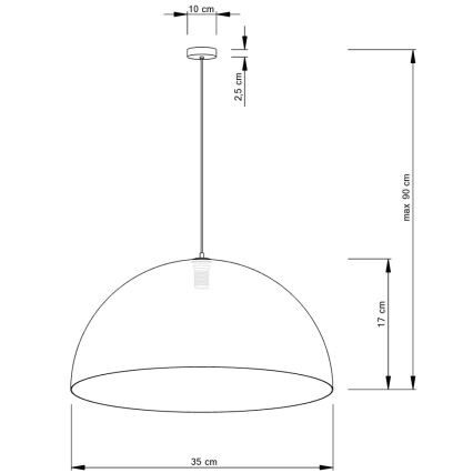 Żyrandol na lince SFERA 1xE27/60W/230V śr. 35 cm biały/złoty