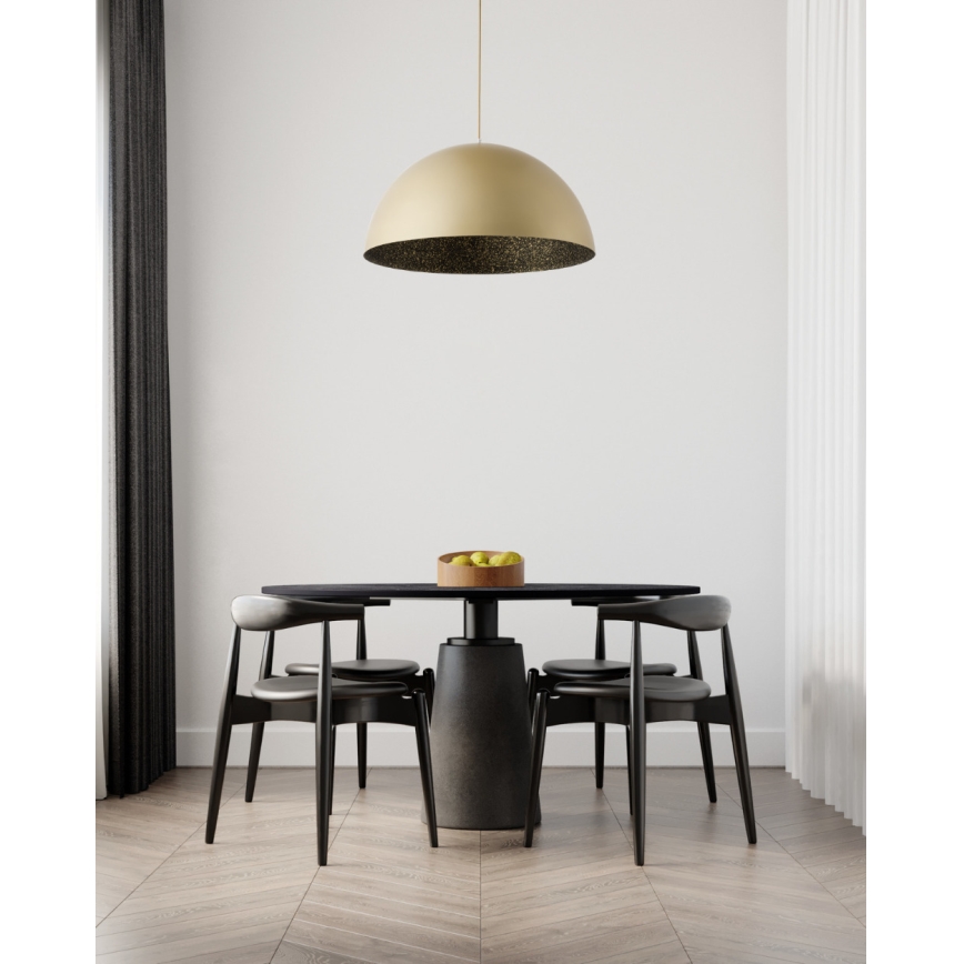 Żyrandol na lince SFERA 1xE27/60W/230V śr. 35 cm złoty/czarny