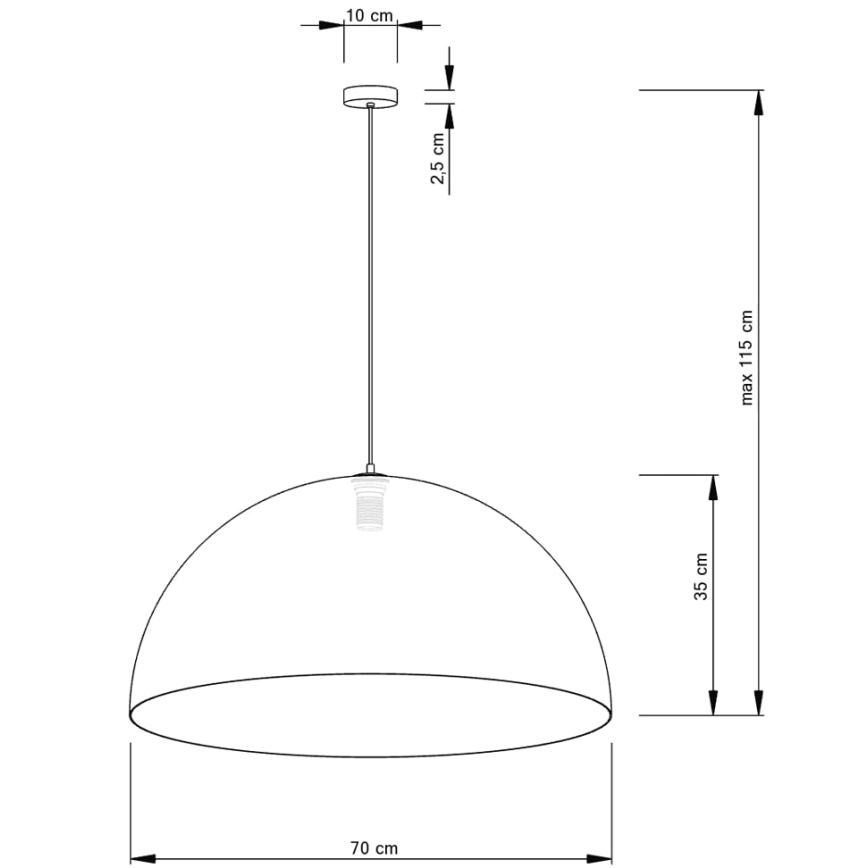 Żyrandol na lince SFERA 1xE27/60W/230V śr. 70 cm złoty