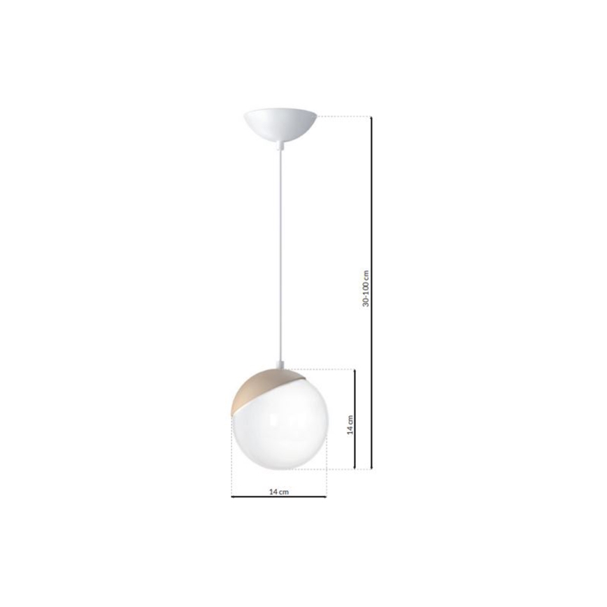 Żyrandol na lince SFERA WOOD 1xE14/40W/230V