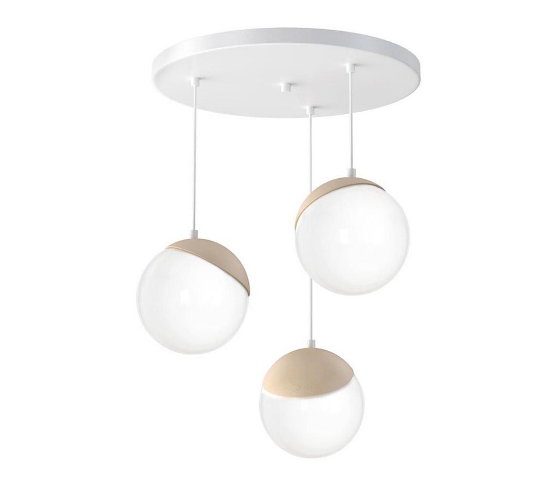 Żyrandol na lince SFERA WOOD 3xE14/40W/230V biały