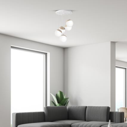 Żyrandol na lince SFERA WOOD 5xE14/40W/230V