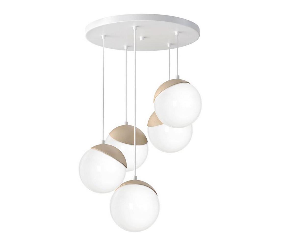 Żyrandol na lince SFERA WOOD 5xE14/40W/230V biały