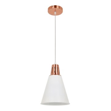Żyrandol na lince SHADE 1xE27/15W/230V miedź/biały