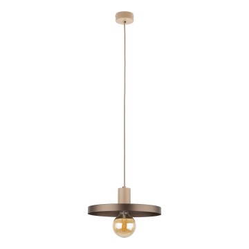 Żyrandol na lince SILA 1xE27/15W/230V śr. 30 cm brązowe/beżowe