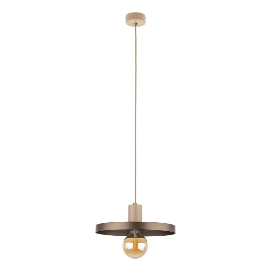 Żyrandol na lince SILA 1xE27/15W/230V śr. 30 cm brązowe/beżowe
